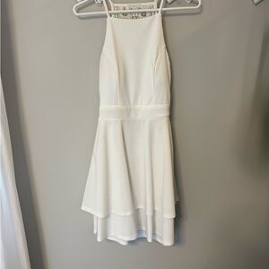 Chic White Halter Mini Dress